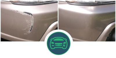 before and after of bumper repair
