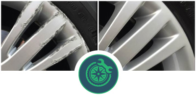 before and after of wheel repair
